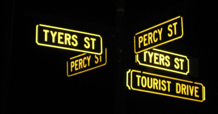 Urban street and cafe atmosphere of Portland