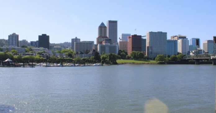 Green park area within the city of Portland